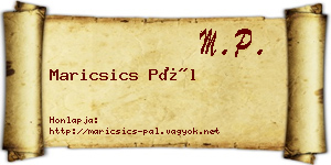Maricsics Pál névjegykártya